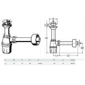 Сифон для раковини VIEGA 1 1/4" x 1 1/2" пластик білий бутил. з/г №3