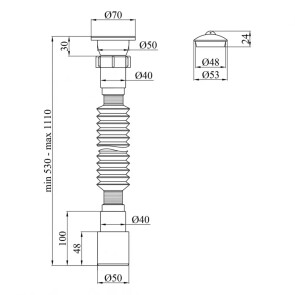 Гофросифон Kroner KRP - GS01 1 1/2"х40/50 №2