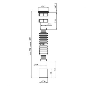 Гофросифон Kroner KRP - GS01P 1 1/2"х40/50 №2