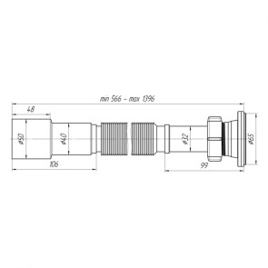 Гофра ANIplast 1 1/4"х40/50 мм 566-1396 мм G216EU №2