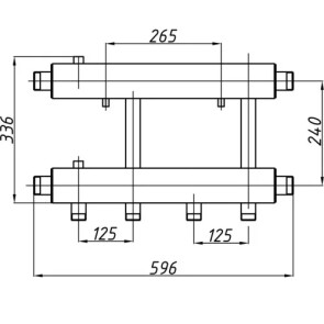 Коллектор стальной Termojet с комплектом креплений выходы вниз К22Н.125(240)(с изоляцией) №2