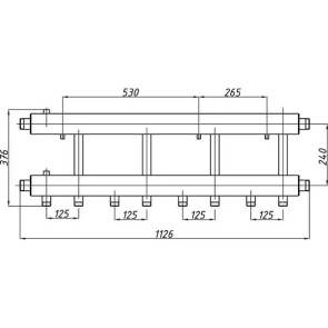 Коллектор стальной Termojet с комплектом креплений выходы вниз К52Н.125(240)(с изоляцией) №2