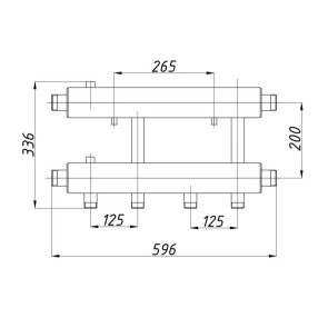 Коллектор стальной Termojet с комплектом креплений выходы вниз К22Н.125(200) №2