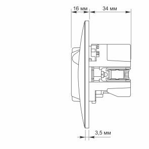 Розетка одинарная с заземлением и 2USB белая VIDEX BINERA №6