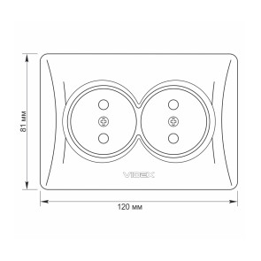 Розетка подвійна біла VIDEX BINERA №5