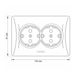 Розетка подвійна із заземленням біла VIDEX BINERA №5