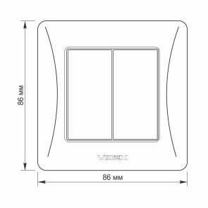 Вимикач двоклавішний білий VIDEX BINERA №6