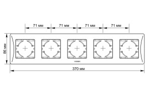 Рамка белая на 5 места горизонтальная VIDEX BINERA №2