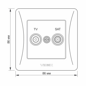 Розетка TV+SAT конечная черный графит VIDEX BINERA №5