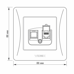 Розетка CAT6 одинарна комп'ютерна кремова VIDEX BINERA №5