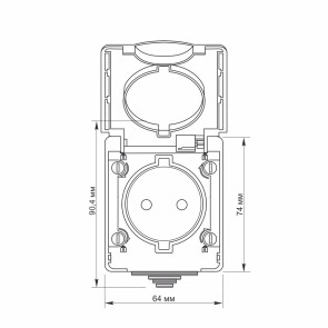 IP65 Розетка наружная одинарная серая VIDEX BINERA №5