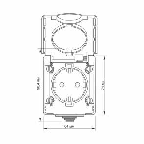 IP65 Розетка зовнішня одинарна із заземленням сіра VIDEX BINERA №4