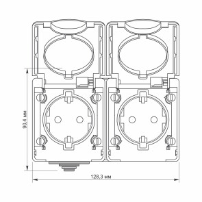 IP65 Розетка зовнішня подвійна із заземленням сіра VIDEX BINERA №4