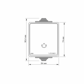 IP65 Кнопка звонка серая VIDEX BINERA №4