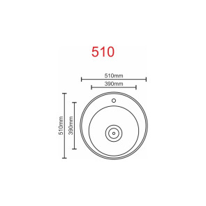 Кухонна мийка з нержавіючої сталі PLATINUM 510 декор (0,6/170 мм) №6