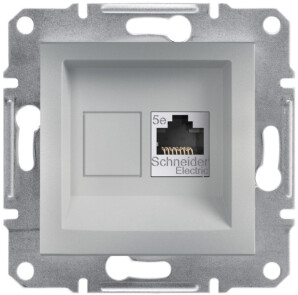 Розетка компьютерная, RJ45, кат.5е, STP Алюминий, Asfora EPH5000161 №1