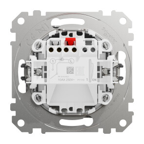 Одноклавишный выключатель 10А-250В, Алюминий матовый, Sedna Design SDD170101 №2