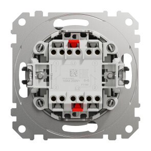 Двухклавишный проходной переключатель 10А-250В, Алюминий, Sedna Design SDD113108 №2