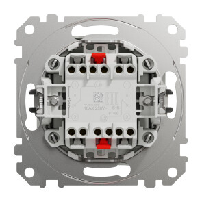 Двухклавишный проходной переключатель 10А-250В, Белый, Sedna Design SDD111108 №2