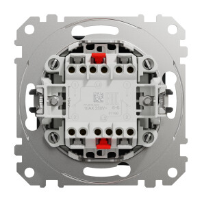 Двохклавішний прохідний перемикач 10А-250В, Чорний, Sedna Design SDD114108 №3