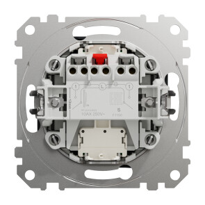 Двухклавишный выключатель с синей подсветкой 10А-250В, Черный, Sedna Design SDD114105L №2