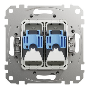 Комп'ютерна розетка подвійна RJ45, кат. 6, неекр. UTP, Алюміній, Sedna Design SDD113462 №2