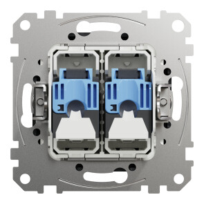 Комп'ютерна розетка подвійна RJ45, кат. 6, неекр. UTP, Чорний, Sedna Design SDD114462 №2