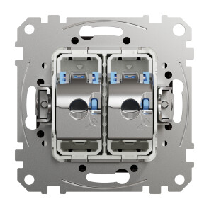 Компьютерная розетка двойная RJ45, кат. 6, экр. STP, Венге, Sedna Design SDD181462S №2