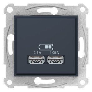 Розетка USB подвійна, Графит, Sedna SDN2710270 №1