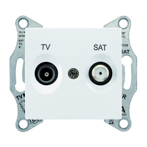 Розетка ТV/SAT, кінцева, 1 dB Білий, Sedna SDN3401621 №1