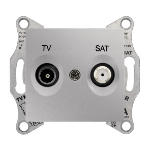 Розетка ТV/SAT, проходная, 4 dB Алюминий, Sedna SDN3401960 №1