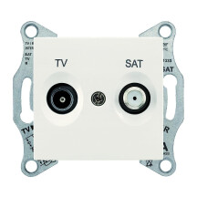 Розетка ТV/SAT, проходная, 4 dB Слоновая кость, Sedna SDN3401923