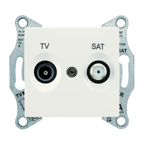 Розетка ТV/SAT, проходная, 4 dB Слоновая кость, Sedna SDN3401923 №1