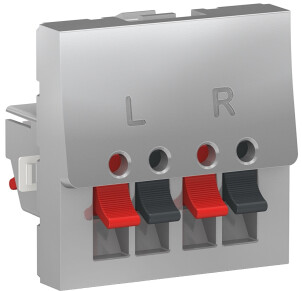 Аудиорозетка, 2 модуля, алюминий, Unica NEW NU348630 №1