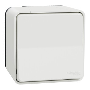 Перемикач 1-клавішний Mureva Styl, IP55,Білий, Schneider Electric MUR39021 №1