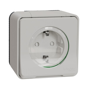 Розетка силова 2К+З, 16А, зі шторками Mureva Styl, IP55,Білий, Schneider Electric MUR39034 №1