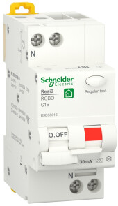 Дифференциальный автомат 6kA 1P+N 16A C 30mA, Resi9 Schneider Electric R9D55616 №1