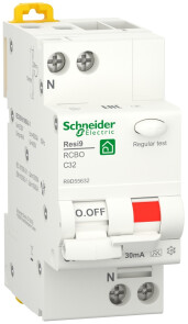 Диференційний автомат 6kA 1P+N 32A C 30mA А, Resi9 Schneider Electric R9D55632 №1