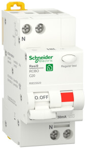 Диференційний автомат 6kA 1P+N 20A C 30mA АC, Resi9 Schneider Electric R9D25620 №1