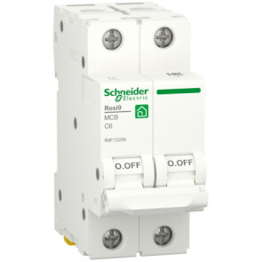 Автоматичний вимикач 6kA 2P 6A C, Resi9 Schneider Electric R9F12206 №1