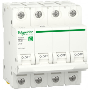 Автоматичний вимикач 6kA 4P 63A C, Resi9 Schneider Electric R9F12463 №1