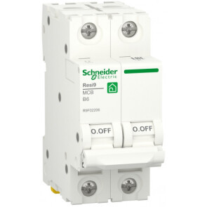 Автоматичний вимикач 6kA 2P 6A В, Resi9 Schneider Electric R9F02206 №1