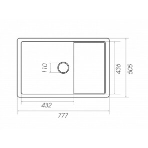 Гранитная мойка для кухни PLATINUM 7850 CUBE матовая Айвори №2