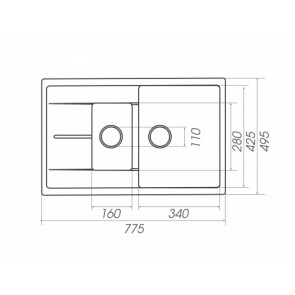 Гранитная мойка для кухни PLATINUM 7850W TOSKANA матовая Антрацит №2