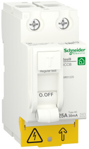 Пристрій захисного відключення 2P 25A 30mA АС, Resi9 Schneider Electric R9R51225 №1