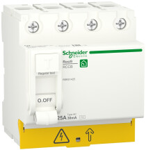 Пристрій захисного відключення 4P 25A 30mA АС, Resi9 Schneider Electric R9R51425