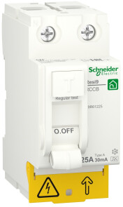 Пристрій захисного відключення 2P 25A 30mA А, Resi9 Schneider Electric R9R61225 №1