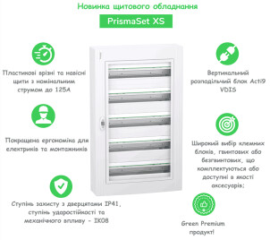 Щит розподільчий врізний, 1 ряд, 13 модулів, білі двері, PrismaSeT XS Schneider Electric LVSXN113 №5