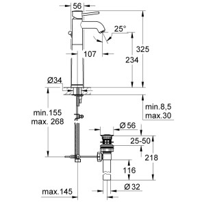 Змішувач для раковини Grohe BauClassic 32868000 №2