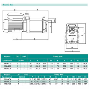 Відцентровий насос SHIMGE PRm405, 1.1 кВт, Нmax=57 м, Qmax=108л/хв №3